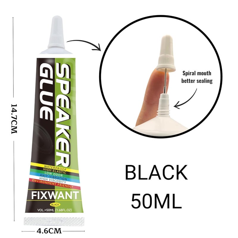 FIXWANT Loud Speaker Repair Glue Foam Side Dust Cap Rubber Edge Cone Basin Strong Adhesive 50ML/1.68 fl.oz (1) - Image 4